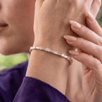 Luxury Jewelry Yellow Gold Asscher & Baguette Cut White Sapphire Tennis Bracelet For Women