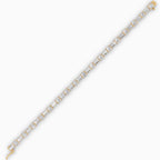 Luxury Jewelry Yellow Gold Asscher & Baguette Cut White Sapphire Tennis Bracelet For Women