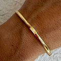 Luxury Jewelry Yellow Gold Baguette Cut Canary Sapphire Bangle Bracelet For Women