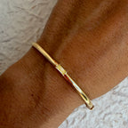 Luxury Jewelry Yellow Gold Baguette Cut Canary Sapphire Bangle Bracelet For Women