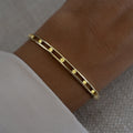 Luxury Jewelry Yellow Gold Channel Round Cut Canary Sapphire Bangle Bracelet For Women