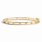 Luxury Jewelry Yellow Gold Channel Round Cut Canary Sapphire Bangle Bracelet For Women