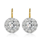 Two Tone Cushion Cut White Sapphire Vintage Drop Earrings For Women belovegrace.com