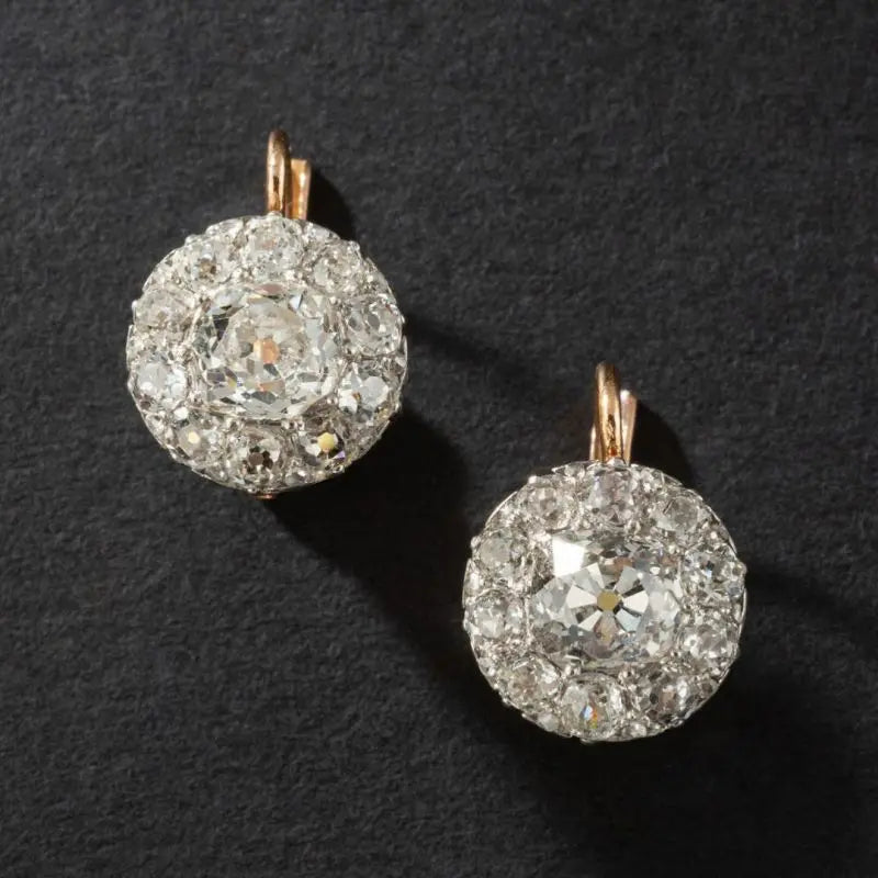 Two Tone Cushion Cut White Sapphire Vintage Drop Earrings For Women belovegrace.com
