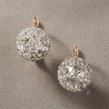 Cluster Design Brilliant Cut White Sapphire Halo Dangle Earrings For Women
