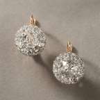 Cluster Design Brilliant Cut White Sapphire Halo Dangle Earrings For Women