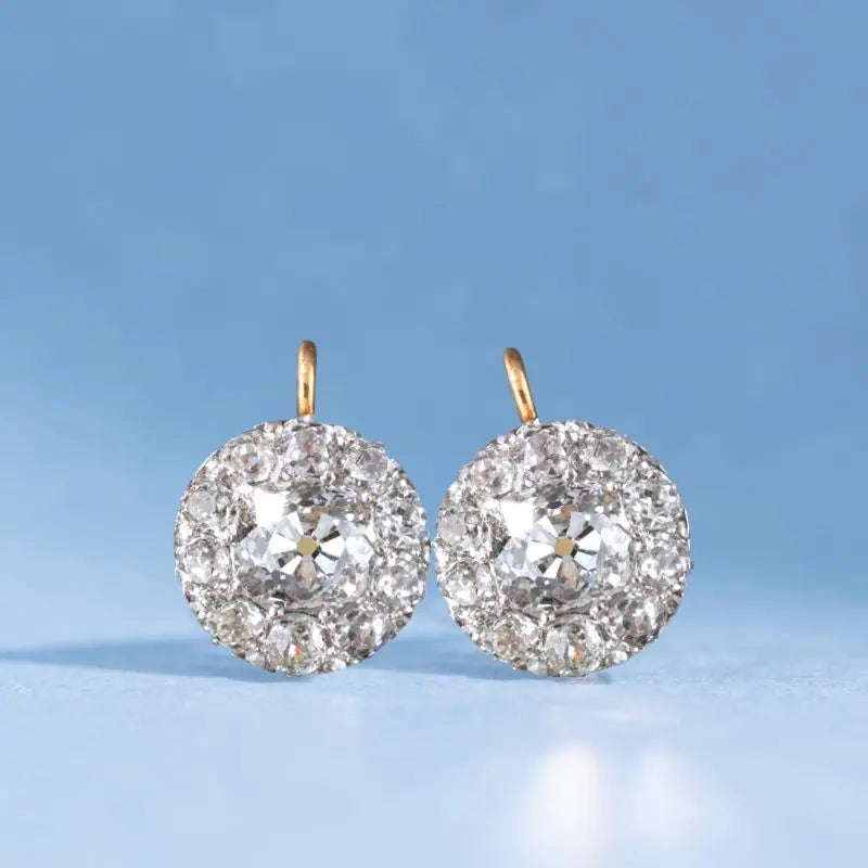 Two Tone Cushion Cut White Sapphire Vintage Drop Earrings For Women belovegrace.com