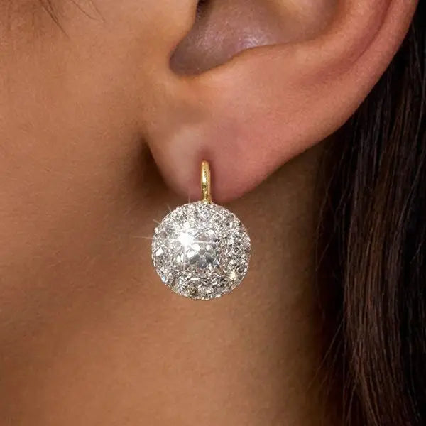 Two Tone Cushion Cut White Sapphire Vintage Drop Earrings For Women belovegrace.com