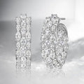 Elegant Earrings Pear Cut White Sapphire Three Row Hoop Earrings For Women belovegrace.com
