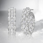 Elegant Earrings Pear Cut White Sapphire Three Row Hoop Earrings For Women belovegrace.com