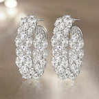 Elegant Earrings Pear Cut White Sapphire Three Row Hoop Earrings For Women belovegrace.com