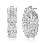 Elegant Earrings Pear Cut White Sapphire Three Row Hoop Earrings For Women belovegrace.com