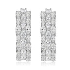Elegant Earrings Pear Cut White Sapphire Three Row Hoop Earrings For Women belovegrace.com