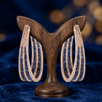 Twist Design Round Cut Blue Sapphire Hoop Earrings For Women