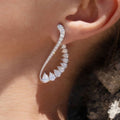 Pear Cut White Sapphire Jewelry Cuff Earrings For Women Belovegrace