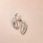 Pear Cut White Sapphire Jewelry Cuff Earrings For Women Belovegrace
