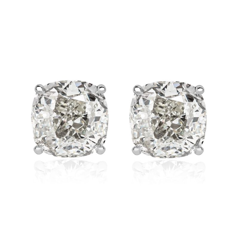 Classic Cushion Cut White Sapphire Stud Earrings For Women Belovegrace
