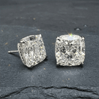 Elegant Solitaire Cushion Cut White Sapphire Stud Earrings For Women