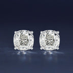 Classic Cushion Cut White Sapphire Stud Earrings For Women Belovegrace