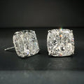 Classic Cushion Cut White Sapphire Stud Earrings For Women Belovegrace