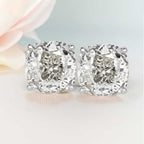 Classic Cushion Cut White Sapphire Stud Earrings For Women Belovegrace