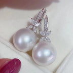 Elegant Round & Marquise Cut Pearl Drop Earrings For Women Belovegrace