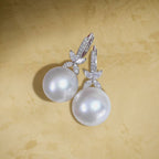 Elegant Round & Marquise Cut Pearl Drop Earrings For Women Belovegrace