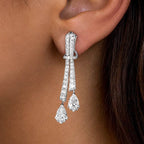 Stunning Pear Cut White Sapphire Drop Earrings For Women Belovegrace