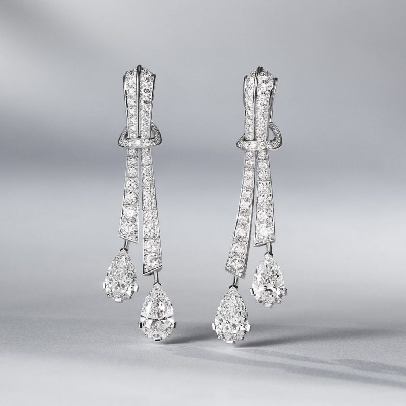 Stunning Pear Cut White Sapphire Drop Earrings For Women Belovegrace