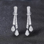 Stunning Pear Cut White Sapphire Drop Earrings For Women Belovegrace