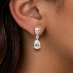 Classic Pear Cut White Sapphire Drop Earrings Wedding Jewelry For Women Belovegrace