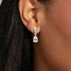 Classic Pear Cut White Sapphire Drop Earrings Wedding Jewelry For Women Belovegrace