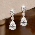 Classic Pear Cut White Sapphire Drop Earrings Wedding Jewelry For Women Belovegrace