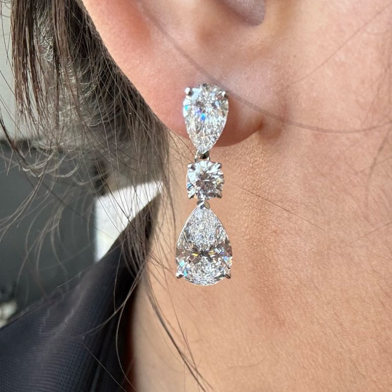 Classic Pear Cut White Sapphire Drop Earrings Wedding Jewelry For Women Belovegrace