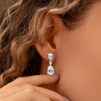 Classic Pear Cut White Sapphire Drop Earrings Wedding Jewelry For Women Belovegrace