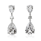 Classic Pear Cut White Sapphire Drop Earrings Wedding Jewelry For Women Belovegrace