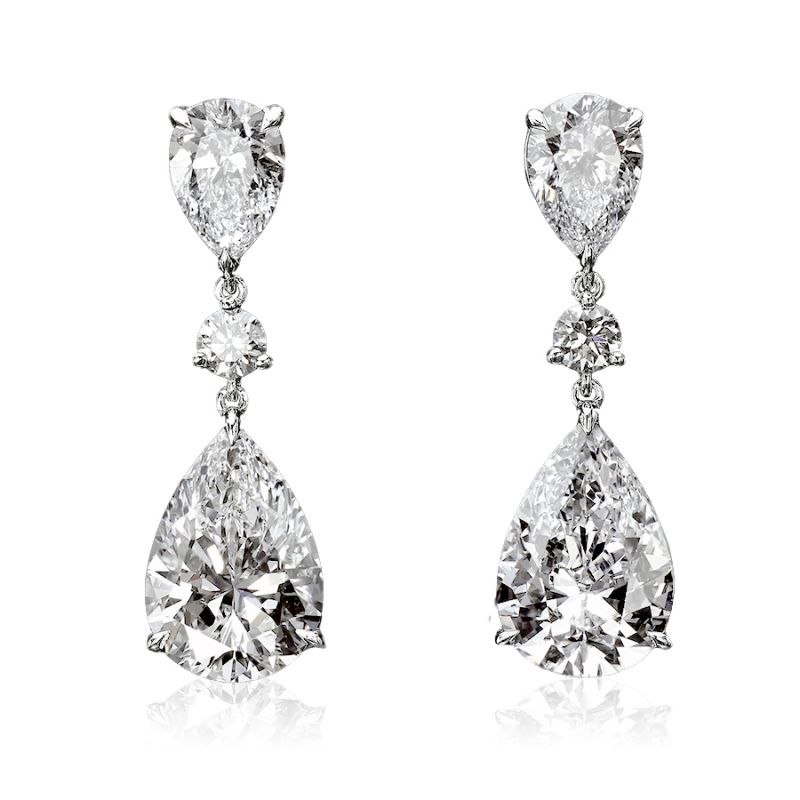 Classic Pear Cut White Sapphire Drop Earrings Wedding Jewelry For Women Belovegrace