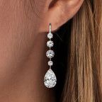 Elegant Pear & Round Cut Drop Earrings For Women Belovegrace