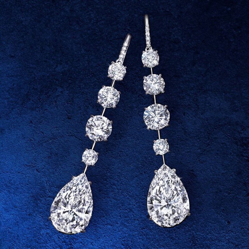 Elegant Pear & Round Cut Drop Earrings For Women Belovegrace
