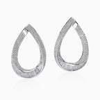 Round Cut White Sapphire Hoop Earrings For Women Belovegrace