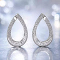 Elegant Round Cut White Sapphire Hoop Earrings For Women