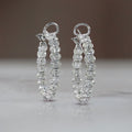 Classic Oval Cut White Sapphire Hoop Earrings For Women Belovegrace