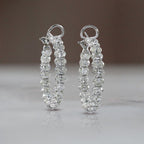 Classic Oval Cut White Sapphire Hoop Earrings For Women Belovegrace