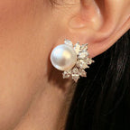 Fashion Marquise Cut Pearl Sapphire Stud Earrings For Women Belovegrace
