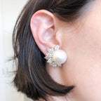 Fashion Marquise Cut Pearl Sapphire Stud Earrings For Women Belovegrace