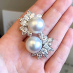 Fashion Marquise Cut Pearl Sapphire Stud Earrings For Women Belovegrace