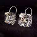 Classic Solitaire White Sapphire Asscher Cut Drop Earrings For Women Belovegrace