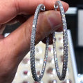 Classic Round Cut White Sapphire Hoop Earrings For Women Belovegrace