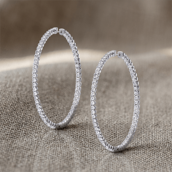 Luxury Jewelry Classic Round Cut White Sapphire Hoop Earrings For Women