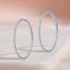 Classic Round Cut White Sapphire Hoop Earrings For Women Belovegrace